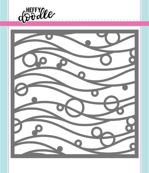 Heffy Doodle Bubble Waves  Stencil - Schablone