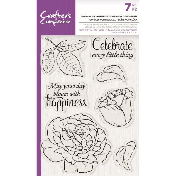 Crafters Companion - Bloom with Happiness  - Clear Stamps