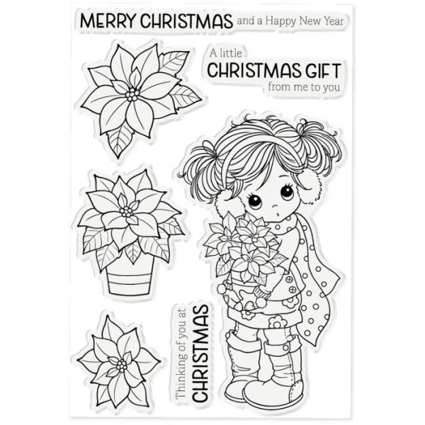 Crafters Companion - Holly Poinsettia  - Clear Stamps