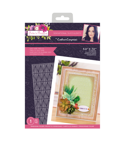 Crafters Companion -Sensational Succulents - Geo Wire Trellis - Prägefolder