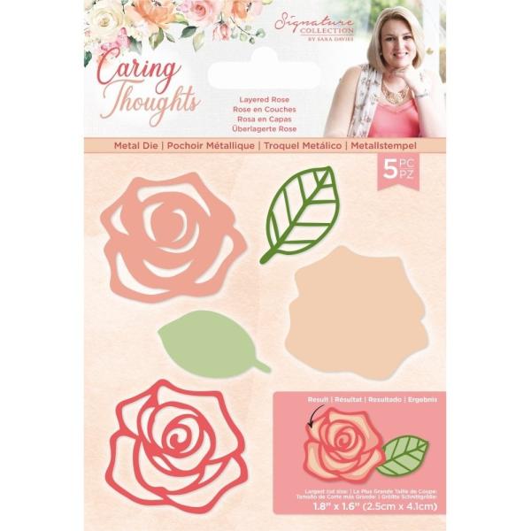 Crafters Companion - Caring Thoughts Metal Dies Layered Rose  - Stanze