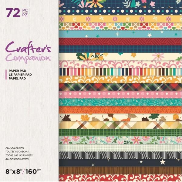 Crafters Companion - All Occasions 8x8 Inch Paper Pad  -  Paper Pack