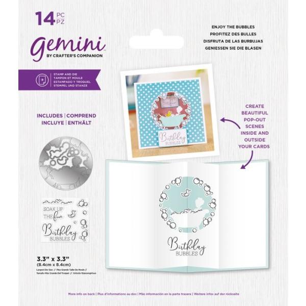 Gemini Enjoy the Bubbles Stamp & Die  - Stempel & Stanze 