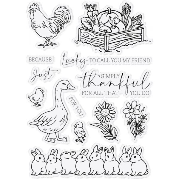 Crafters Companion - Farmhouse Simply Thankful  - Clear Stamps