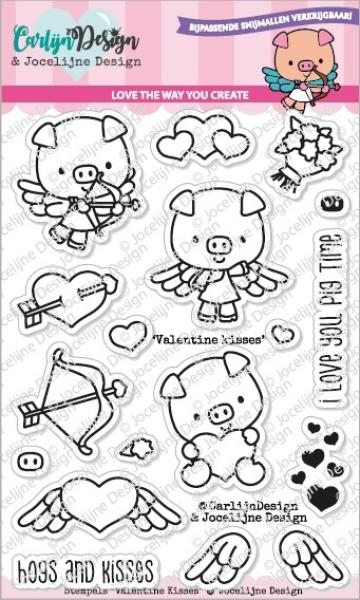 Carlijn Design Valentine Kisses   Clear Stamps - Stempel 