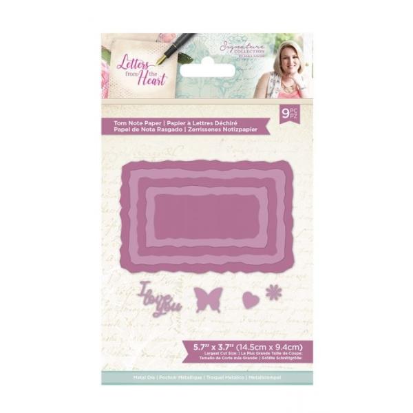 Crafters Companion - Letters from The Heart Torn Note Paper Dies  - Stanze