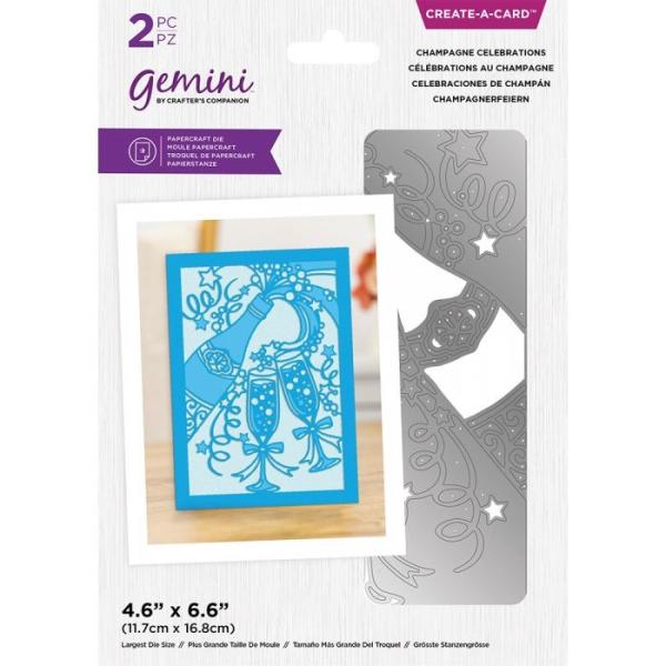 Gemini Champagne Celebrations Create-a-Card Dies  - Stanze - Sektflaschen