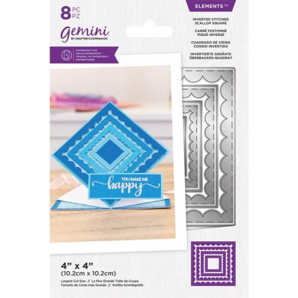 Gemini Inverted Stitched Scallop Square Elements Dies  - Stanze - Fenster