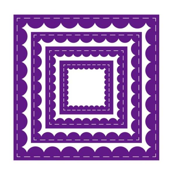 Gemini Inverted Stitched Scallop Square Elements Dies  - Stanze - Fenster