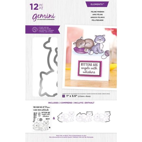 Gemini Feline Friends Stamp & Die  - Stempel & Stanze 