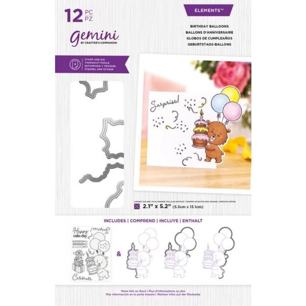 Gemini Birthday Balloons Stamp & Die  - Stempel & Stanze 