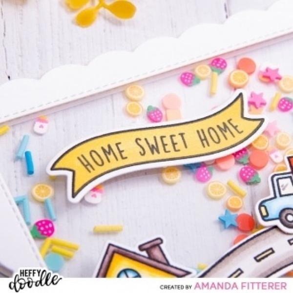 Heffy Doodle Wavy Banner Sentiments   Clear Stamps - Stempel 