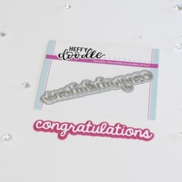 Heffy Doodle Congratulations Shadow  Cutting Dies - Stanze  