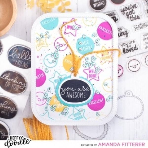 Heffy Doodle Stitched Rounded Imperial Rectangle  Cutting Dies - Stanze  