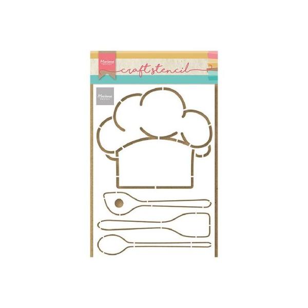 Marianne Design -  Craft Stencil Chefs hat - utensils