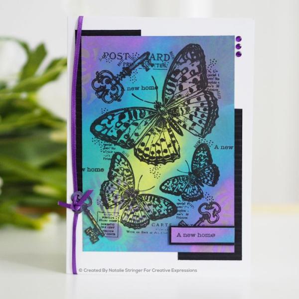 Woodware Three butterflies  Clear Stamps - Stempel 