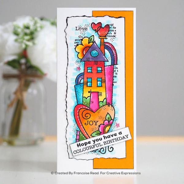 Woodware Rainbow House  Clear Stamps - Stempel 