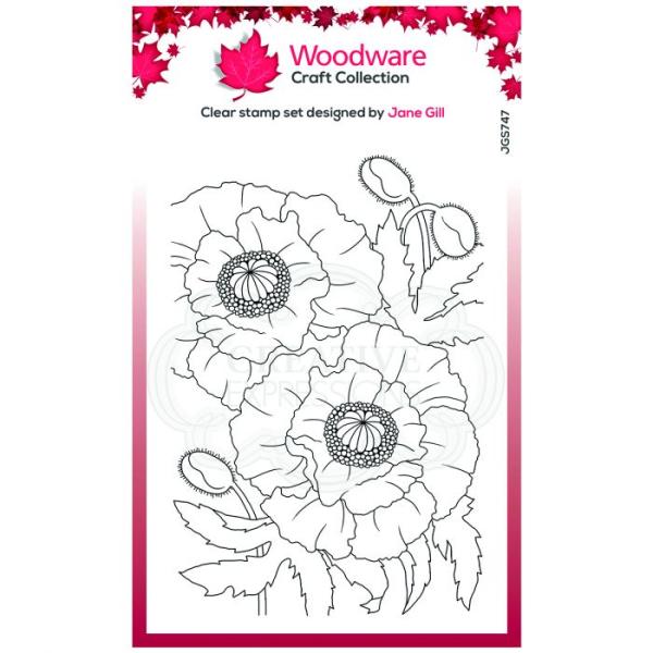 Woodware Poppies  Clear Stamps - Stempel 