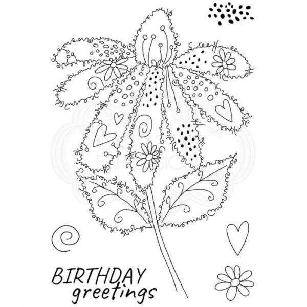 Woodware Fuzzy Flowers Daisy  Clear Stamps - Stempel 