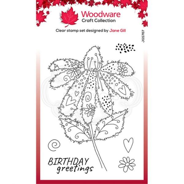 Woodware Fuzzy Flowers Daisy  Clear Stamps - Stempel 