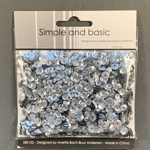 Simple and Basic " Gunmetal Sequin Mix " - Pailetten