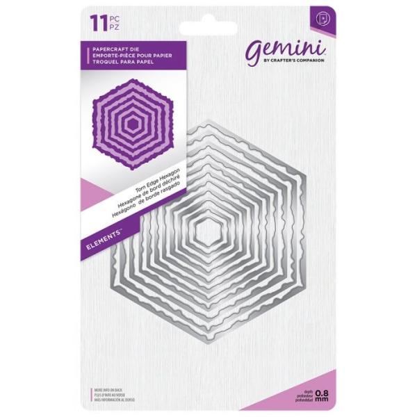 Gemini Torn Edge Hexagon Elements Dies  - Stanze - 