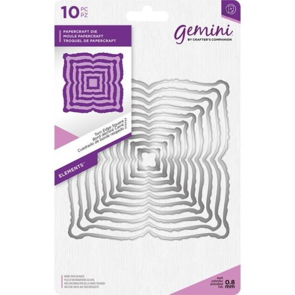 Gemini Torn Edge Square 2 Elements Dies  - Stanze - 