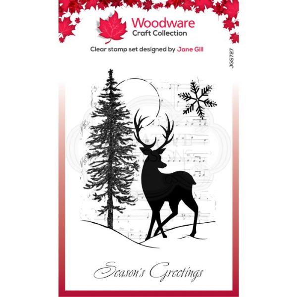 Woodware Musical Deer  Clear Stamps - Stempel 