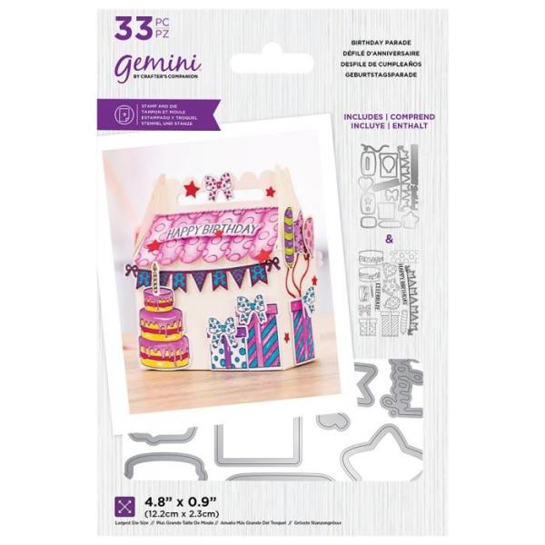 Gemini Birthday Parade Stamp & Die  - Stempel & Stanze 