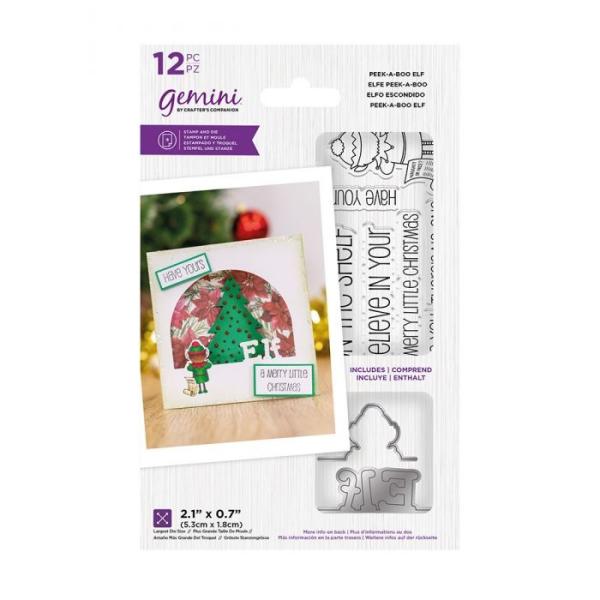 Gemini Peek-A-Boo Elf Stamp & Die  - Stempel & Stanze 