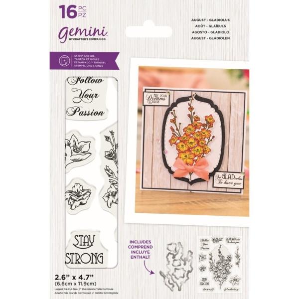 Gemini August Gladiolus Stamp & Die  - Stempel & Stanze 