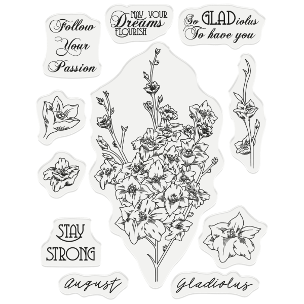 Gemini August Gladiolus Stamp & Die  - Stempel & Stanze 