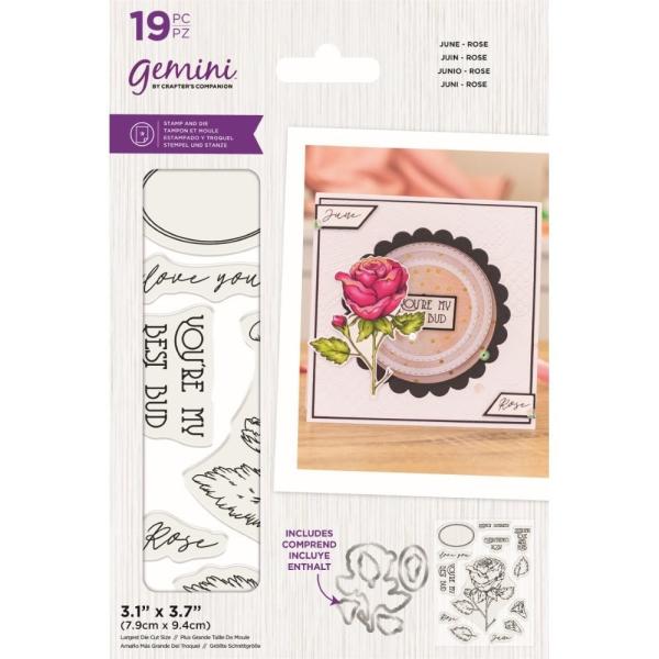 Gemini June Rose Stamp & Die  - Stempel & Stanze 