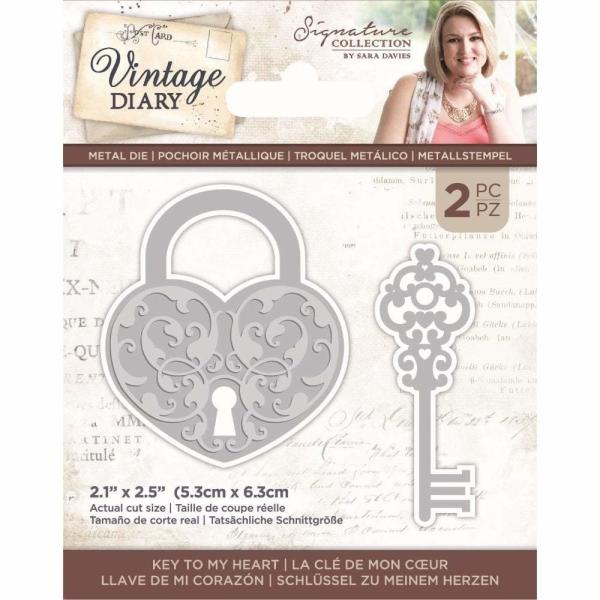 Crafters Companion - Vintage Diary Key to my Heart Dies  - Stanze