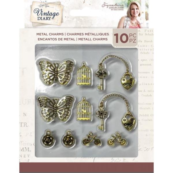 Crafter's Companion Vintage Diary Metal Charms  (10 pcs)