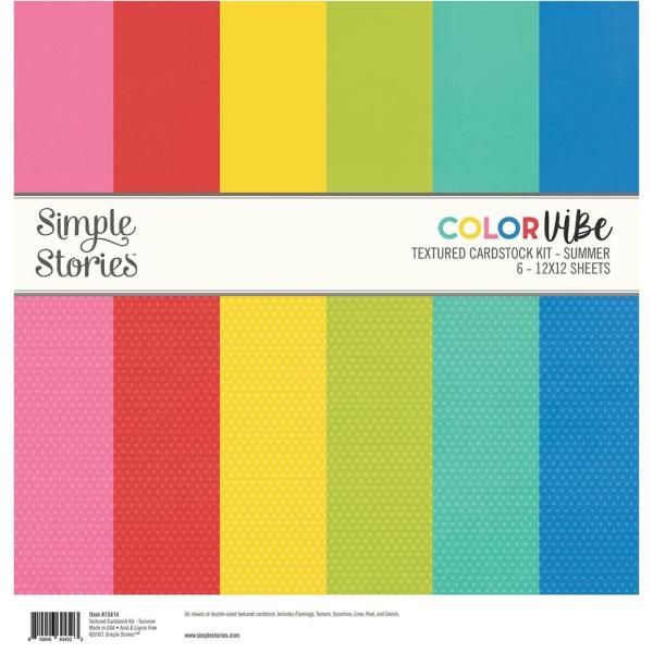 Simple Stories Color Vibe - Summer - Textured Cardstock 12x12 Inch