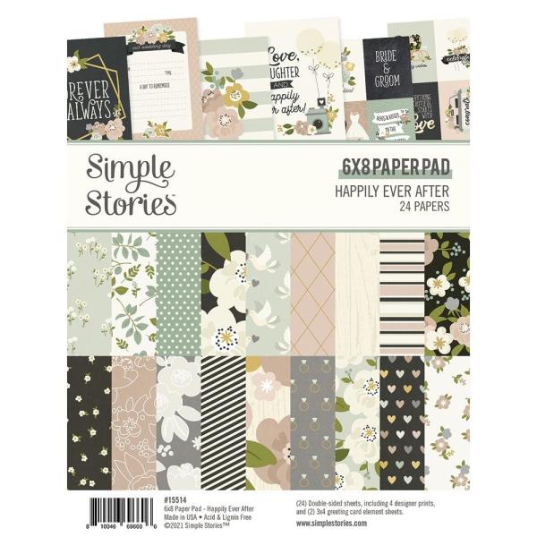 Simple Stories Happily Ever After  Paper Pad - Designpapier 6x8 Inch