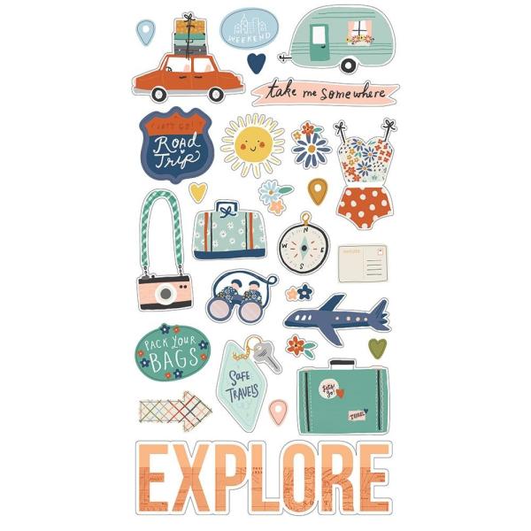 Simple Stories - Safe Travels - Chipboard Sticker 