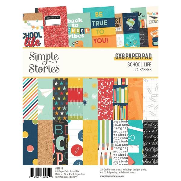 Simple Stories Simple  School Life  Paper Pad - Designpapier 6x8 Inch