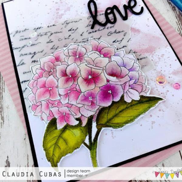 Janes Doodles "Hydrangea" Clear Stamp - Stempelset