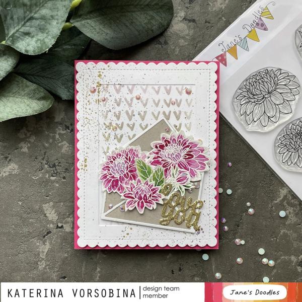 Janes Doodles " Dahlia" Clear Stamp - Stempelset