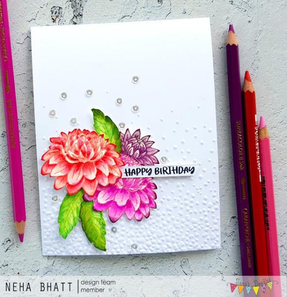 Janes Doodles " Dahlia" Clear Stamp - Stempelset