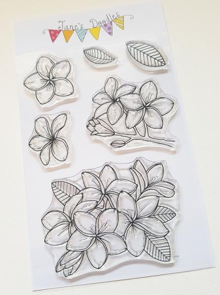 Janes Doodles " Plumeria" Clear Stamp - Stempelset