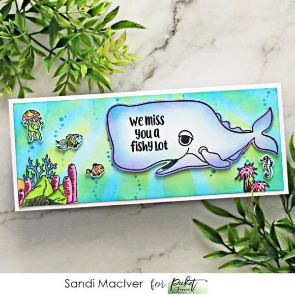 Picket Fence Studios A Fishy Lot 6x6 Inch Clear Stamps 