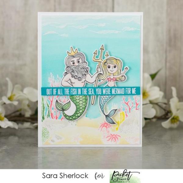 Picket Fence Studios More of a Fishy Lot 6x6 Inch Clear Stamps 