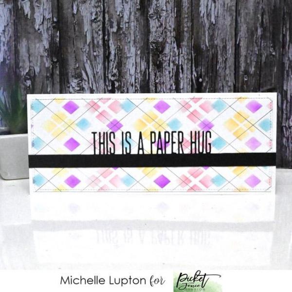 Picket Fence Studios This is a Paper Hug Word Topper  Die (PFSD-185)