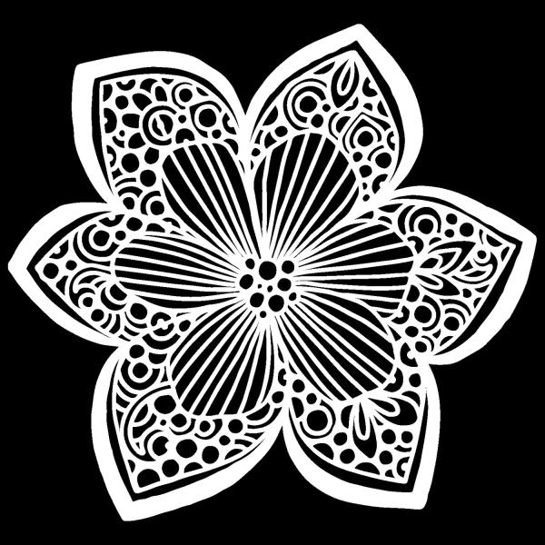 The Crafters Workshop Collarette Dahlia   Stencil - Schablone 6x6"