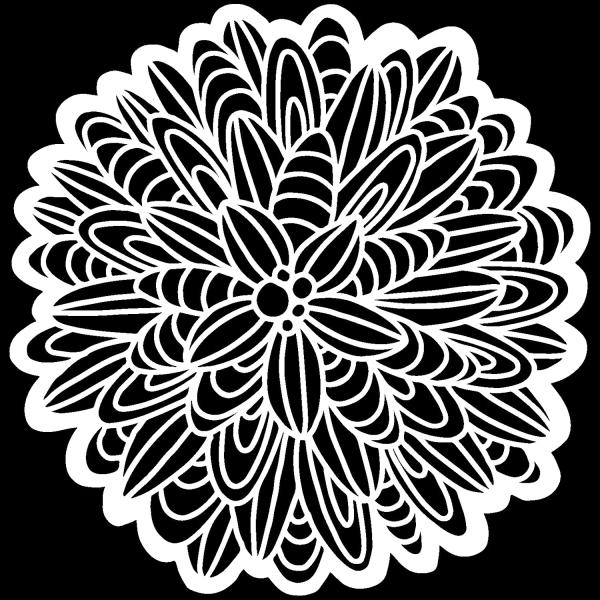 The Crafters Workshop Cactus Dahlia   Stencil - Schablone 12x12"