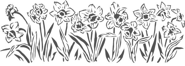 The Crafters Workshop Daffodils  Stencil - Schablone 16x6"