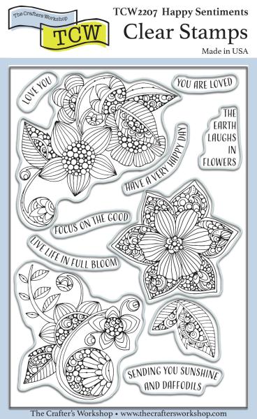 The Crafters Workshop Happy Sentiments   Clear Stamp